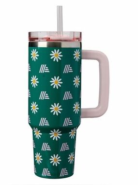 ALDI Green Daisy Stainless steel Tumbler 40 oz